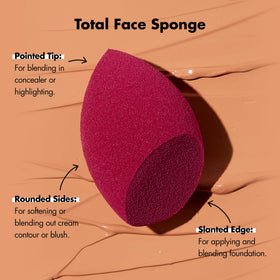 e.l.f. Total Face Sponge Duo angled side for highlighting