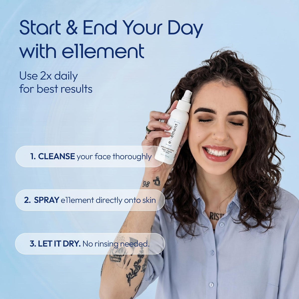 e11ement Hypochlorous Acid Spray 4 oz back view