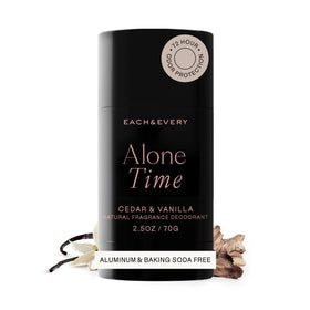 Each & Every Natural Deodorant 2.5oz front view with Cedar & Vanilla scent