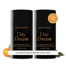 Each & Every Natural Deodorant 2 Pack front view with Day Dream Citrus & Vetiver scent