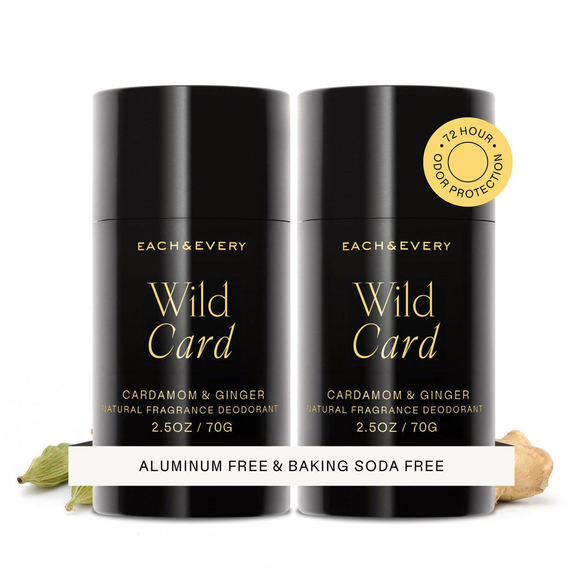 Each & Every Natural Deodorant 2 Pack front view with packaging