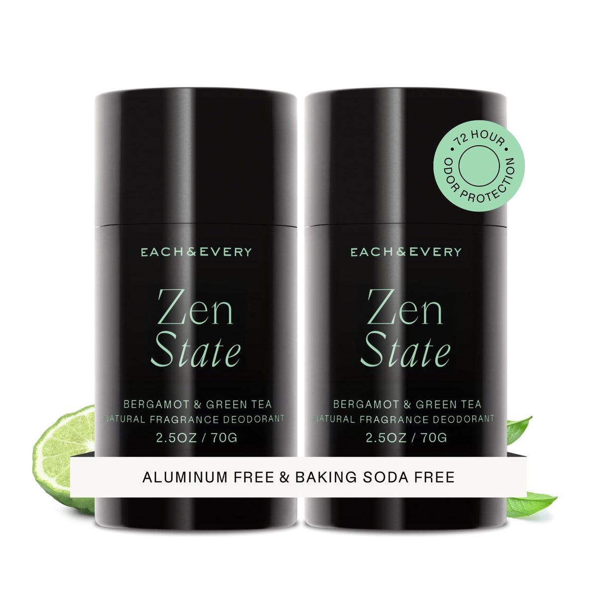 Each & Every Natural Deodorant 2 Pack front view with packaging
