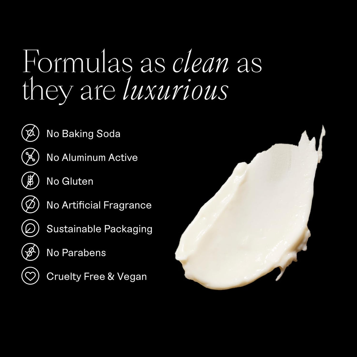 Each & Every Natural Deodorant back view highlighting ingredients list