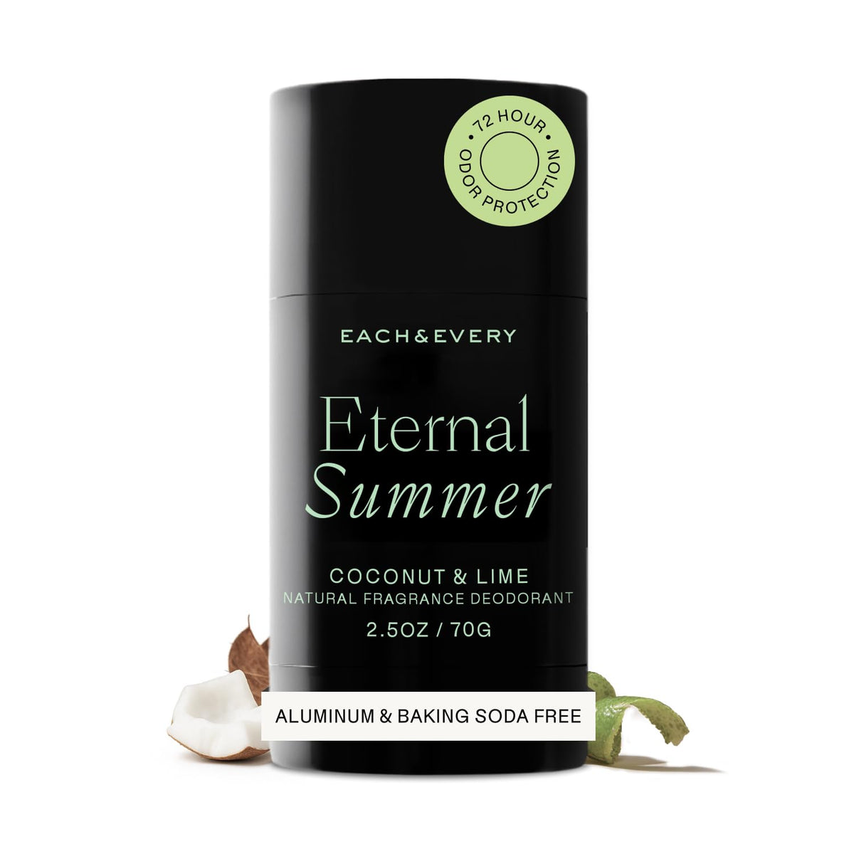 Each & Every Natural Deodorant Coconut & Lime front view