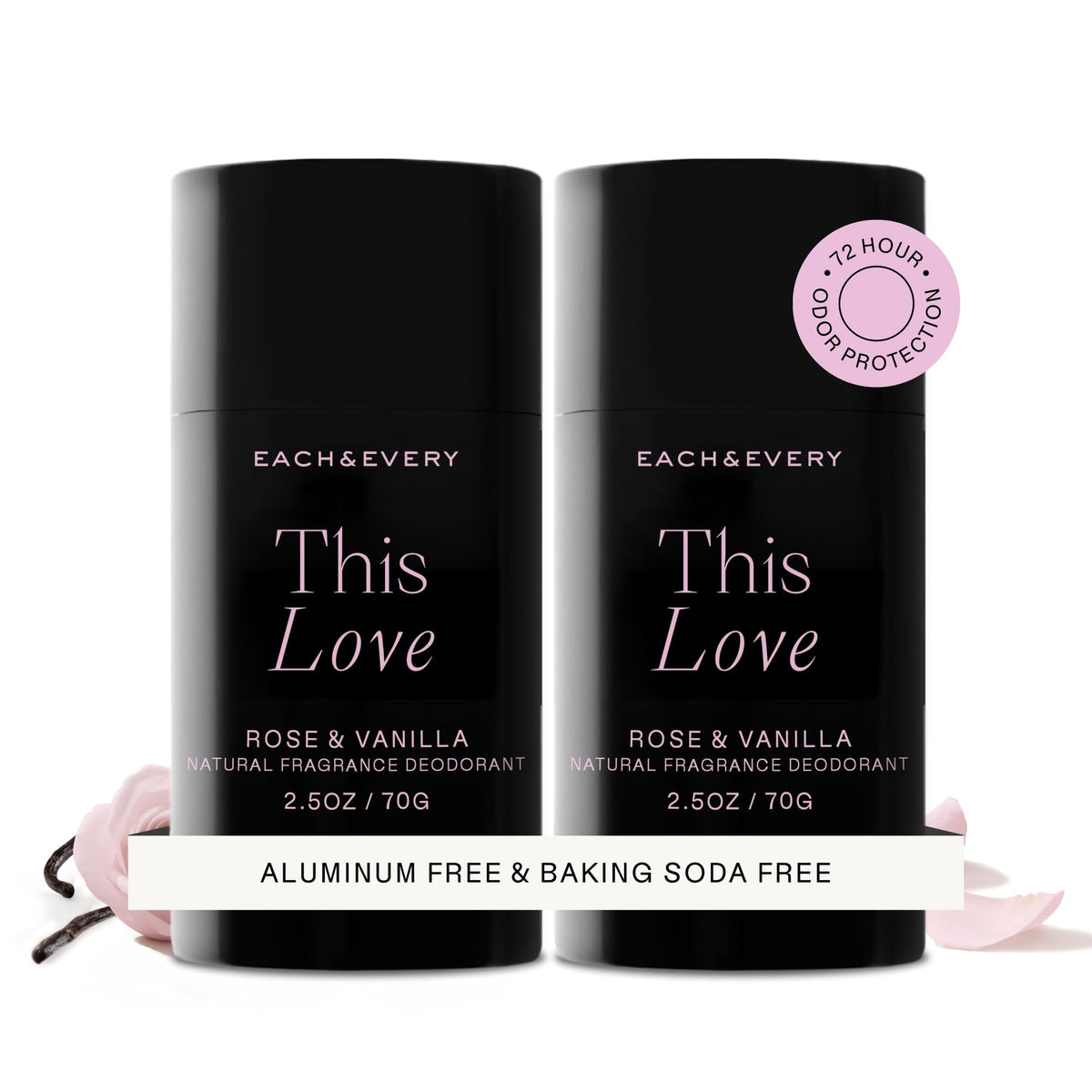 Each & Every Natural Deodorant Love Rose & Vanilla front view