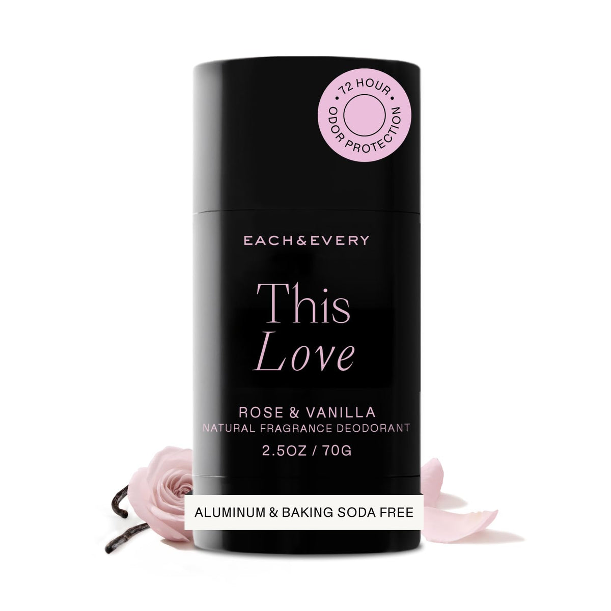 Each & Every Natural Deodorant Love Rose & Vanilla front view