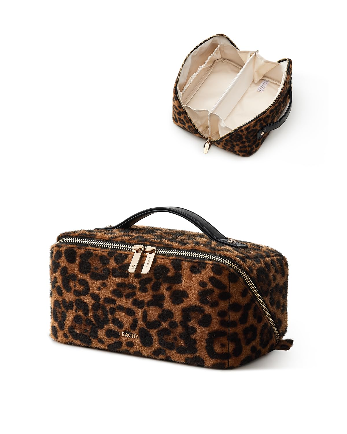 EACHY Travel Makeup Bag back view with smooth finish