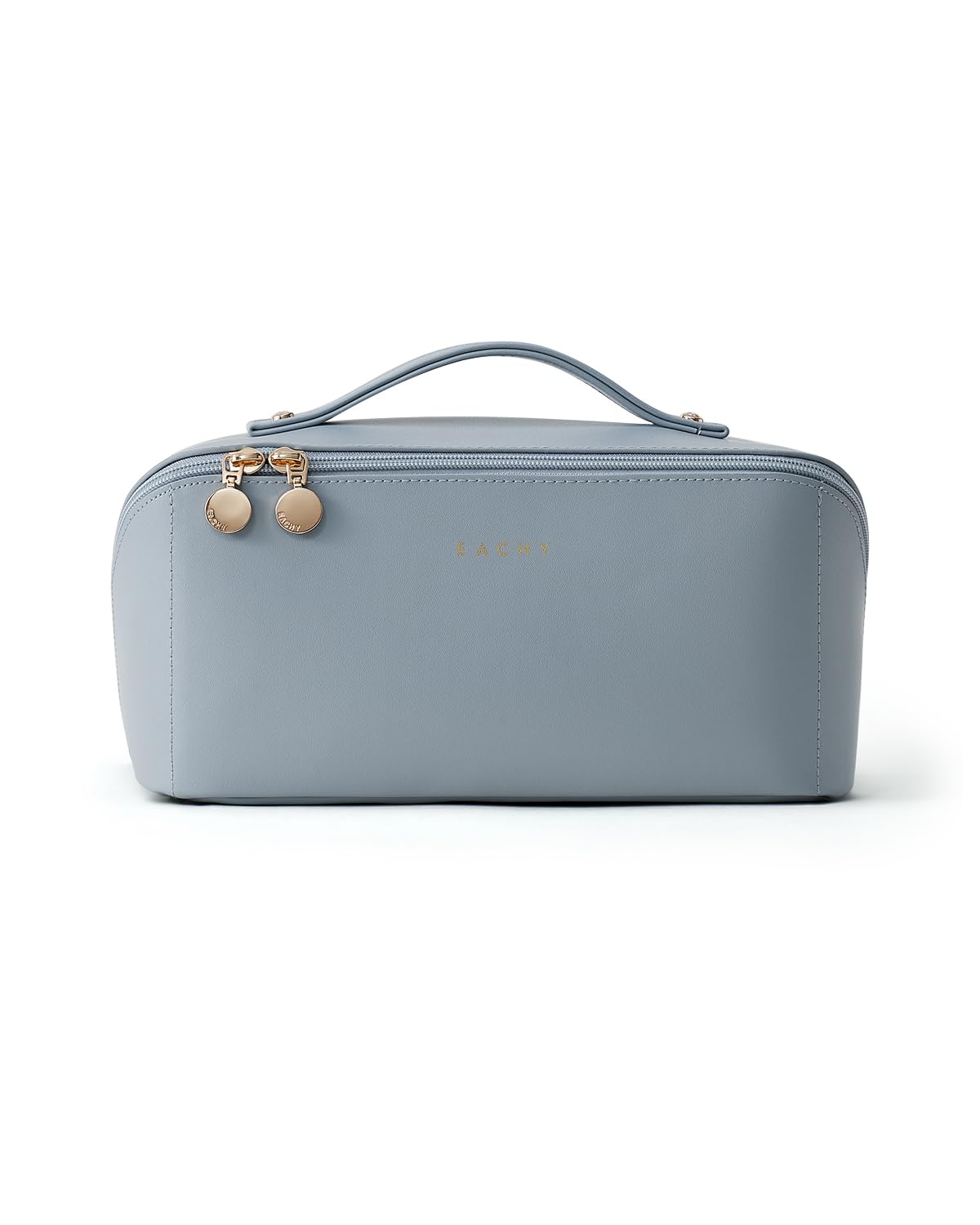 EACHY Travel Makeup Bag blue with waterproof compartment