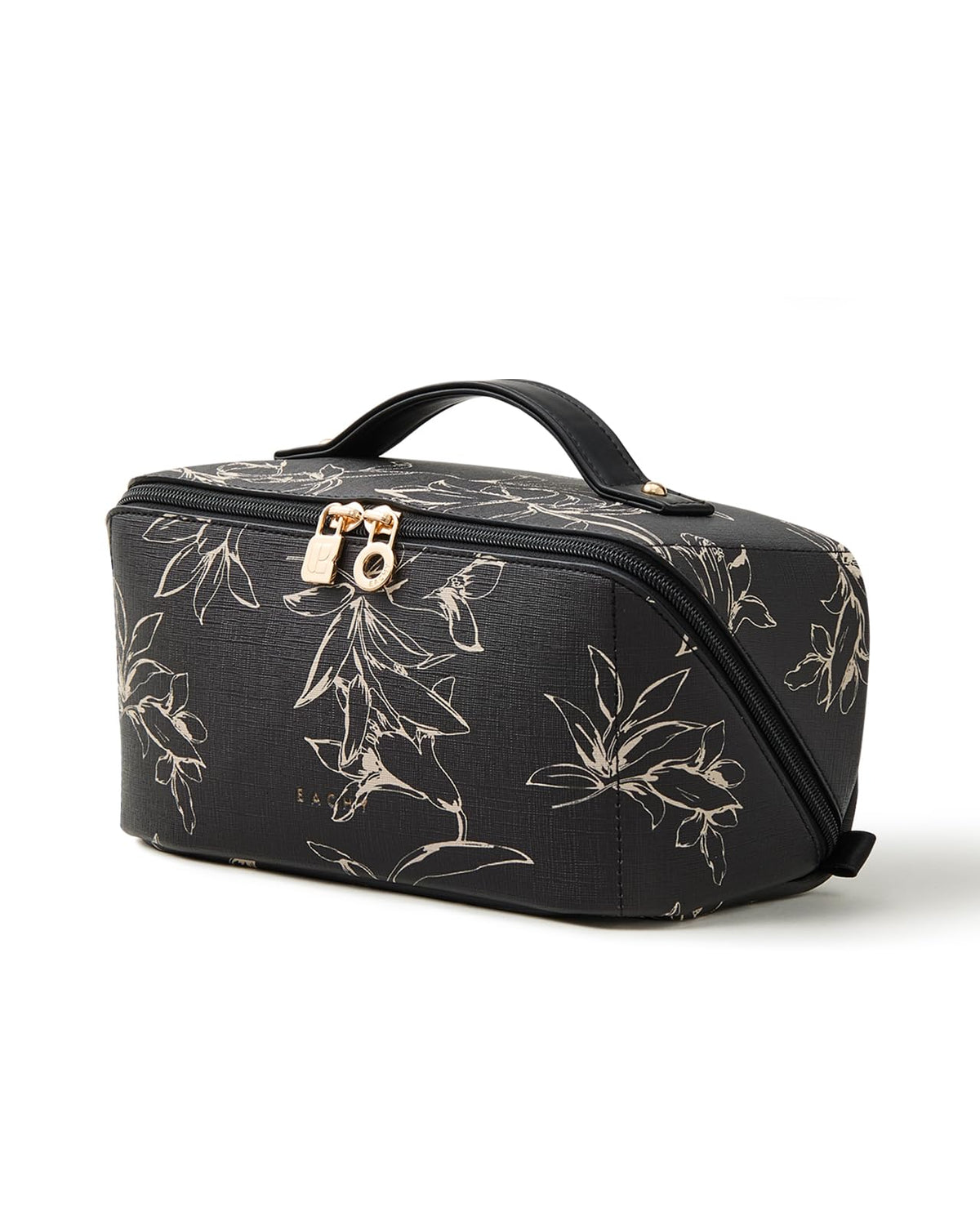 EACHY Travel Makeup Bag floral design front view