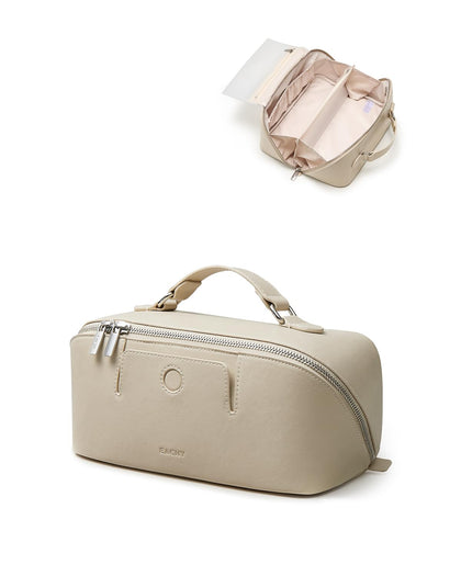 EACHY Travel Makeup Bag front view in beige