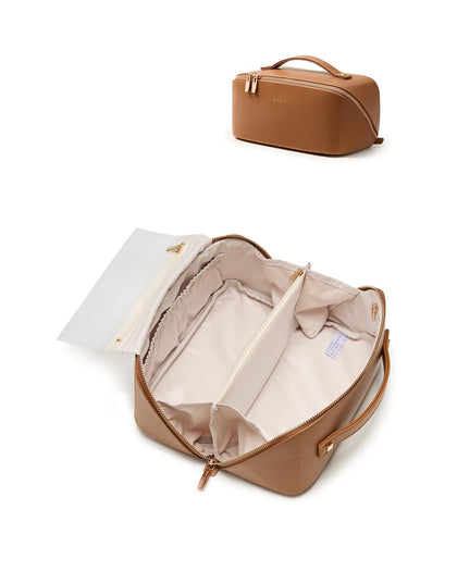 EACHY Travel Makeup Bag front view in Desert Yellow