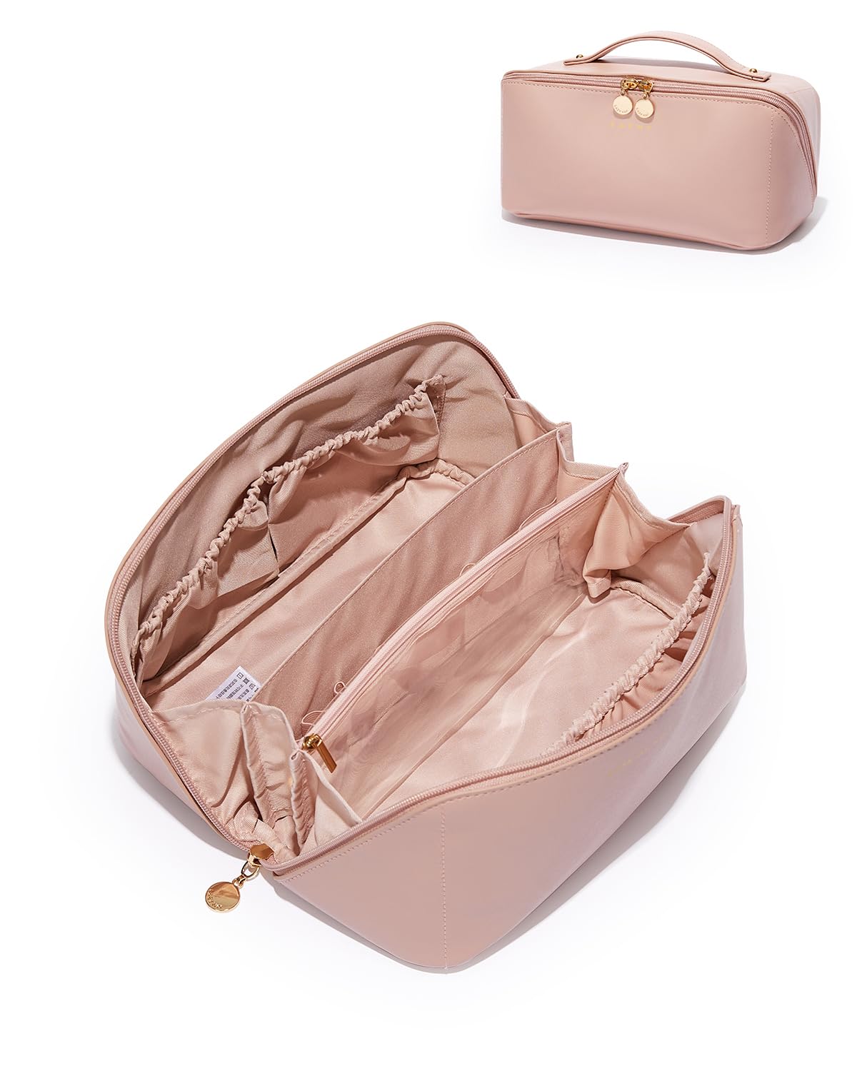 EACHY Travel Makeup Bag front view in pink