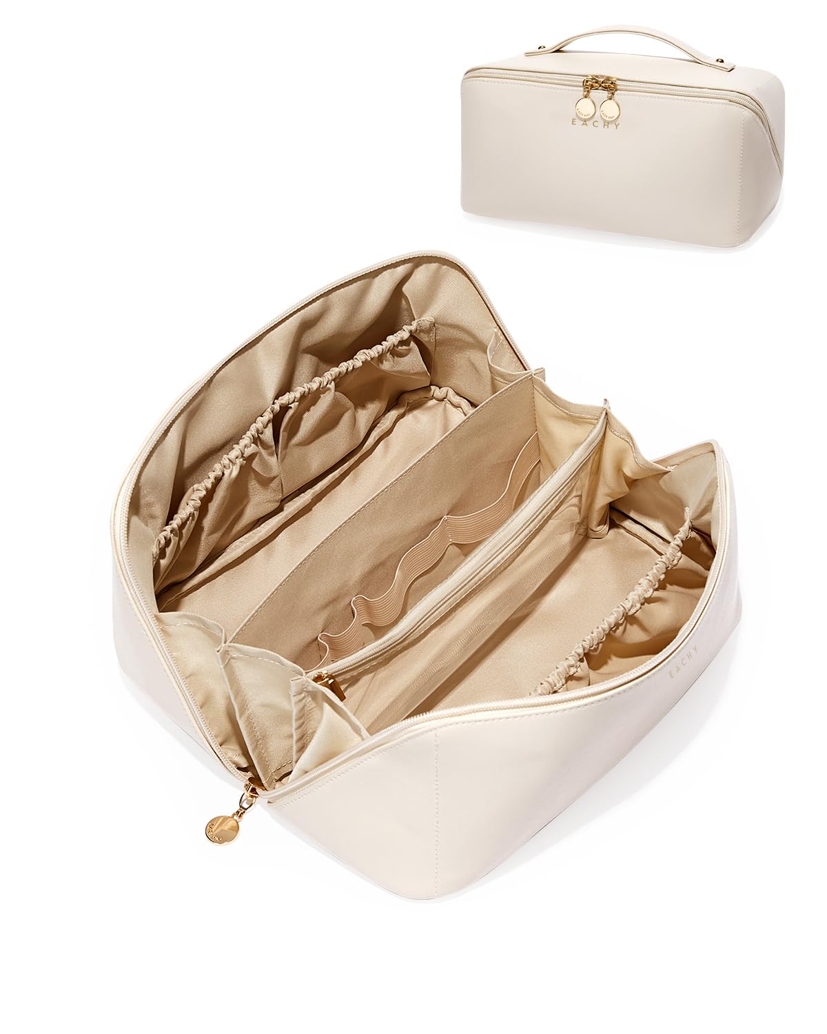 EACHY Travel Makeup Bag front view in white