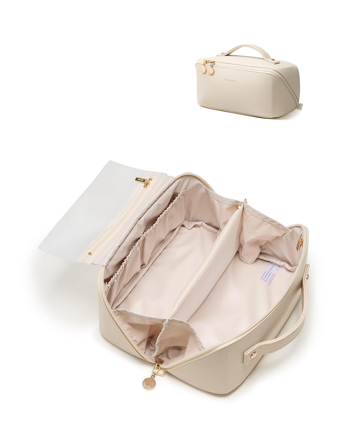 EACHY Travel Makeup Bag front view in white