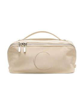 EACHY Travel Makeup Bag front view with initial C