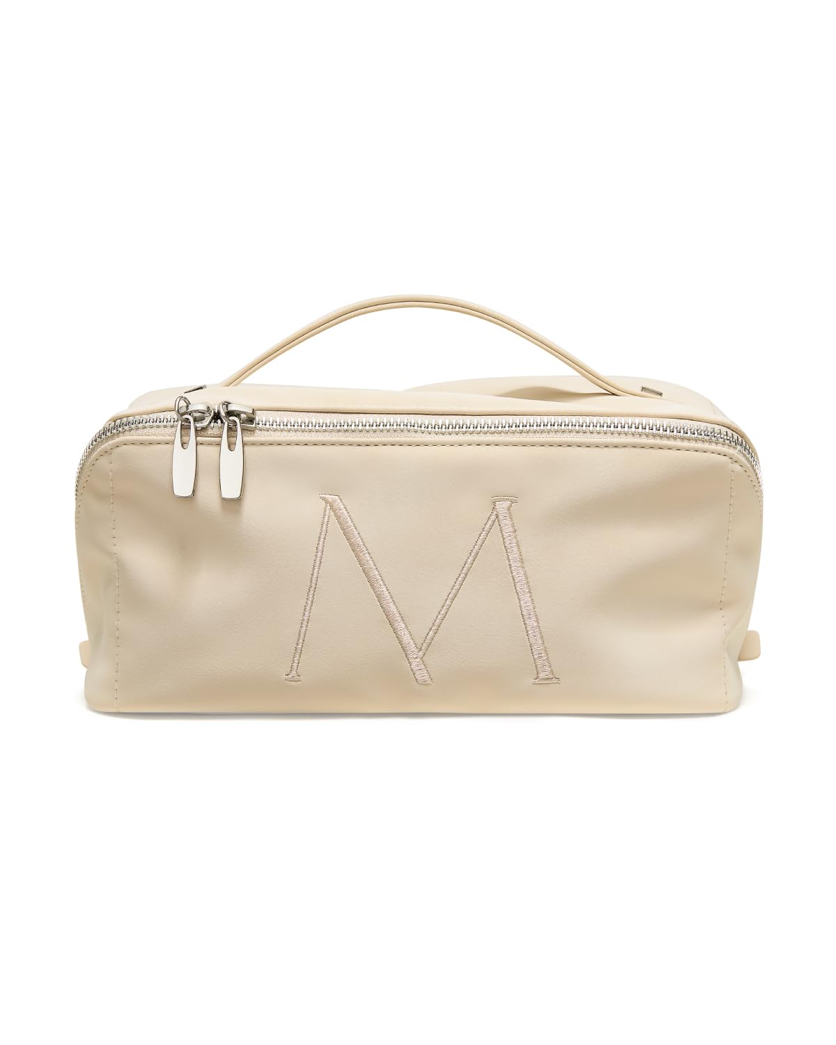 EACHY Travel Makeup Bag front view with initial print