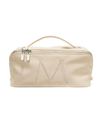 EACHY Travel Makeup Bag front view with initial print