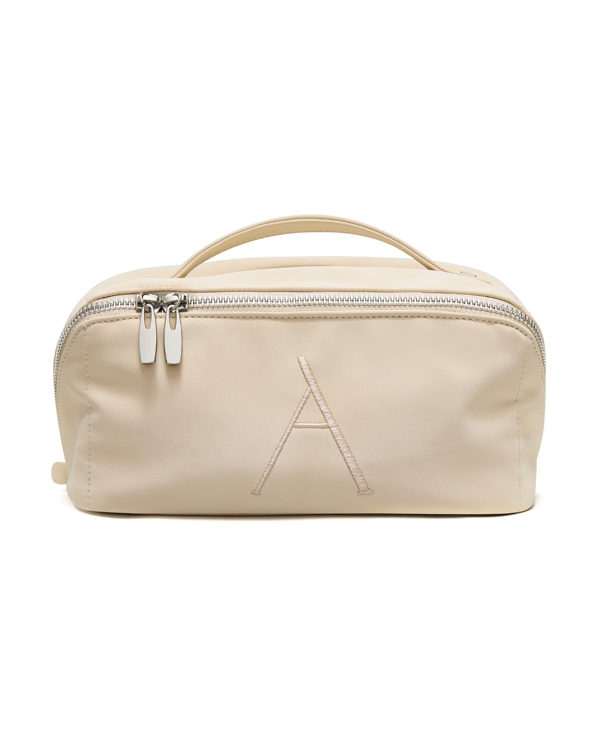 EACHY Travel Makeup Bag front view with initial print
