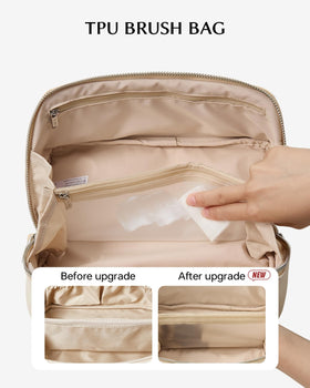 EACHY Travel Makeup Bag in use as a toiletry bag