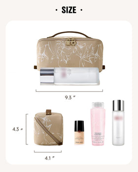 EACHY Travel Makeup Bag in use as a travel toiletry bag