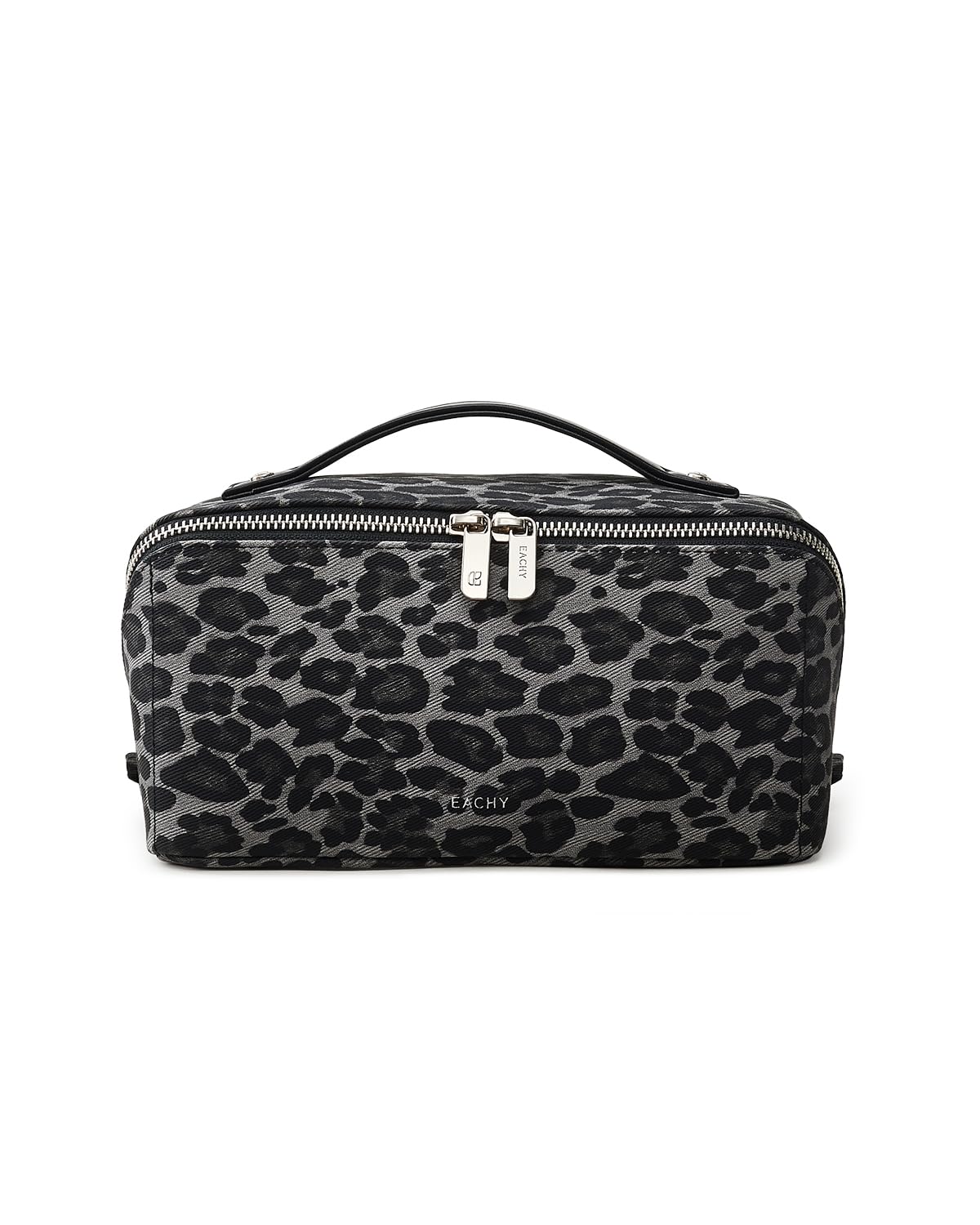 EACHY Travel Makeup Bag Leopard Print front view