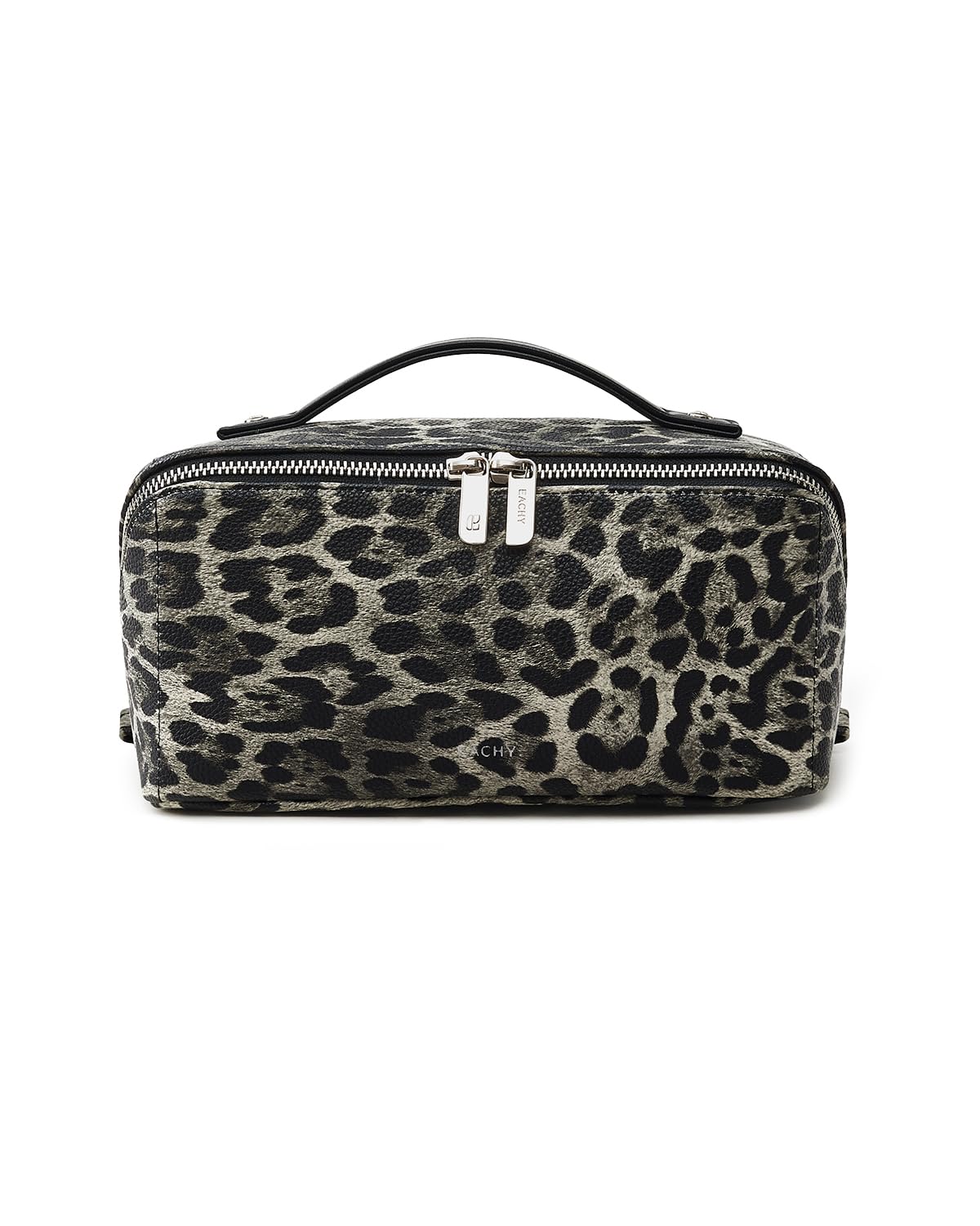 EACHY Travel Makeup Bag leopard print front view