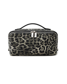 EACHY Travel Makeup Bag leopard print front view