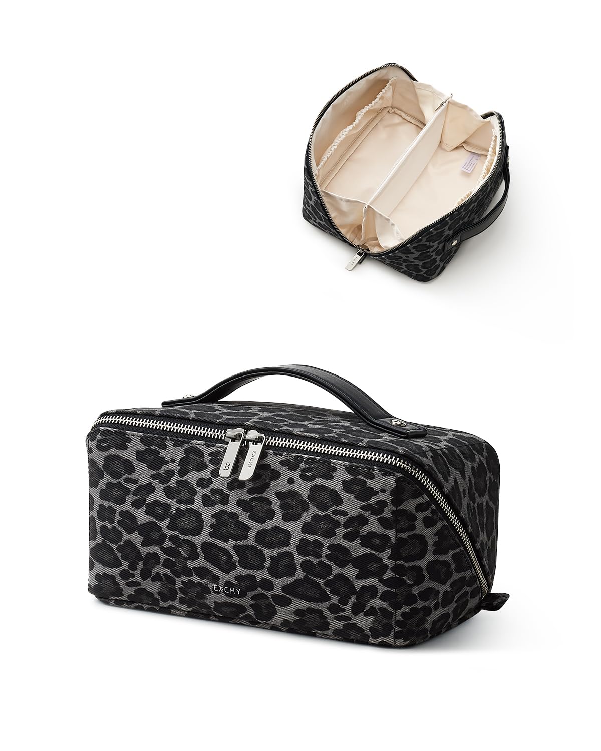 EACHY Travel Makeup Bag Leopard Print packaging