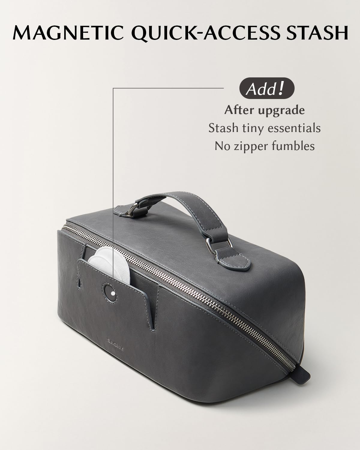 EACHY Travel Makeup Bag lifestyle scene in a travel setting
