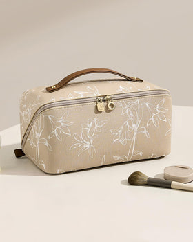 EACHY Travel Makeup Bag lifestyle scene on a vanity