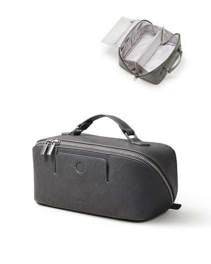 EACHY Travel Makeup Bag medium grey front view