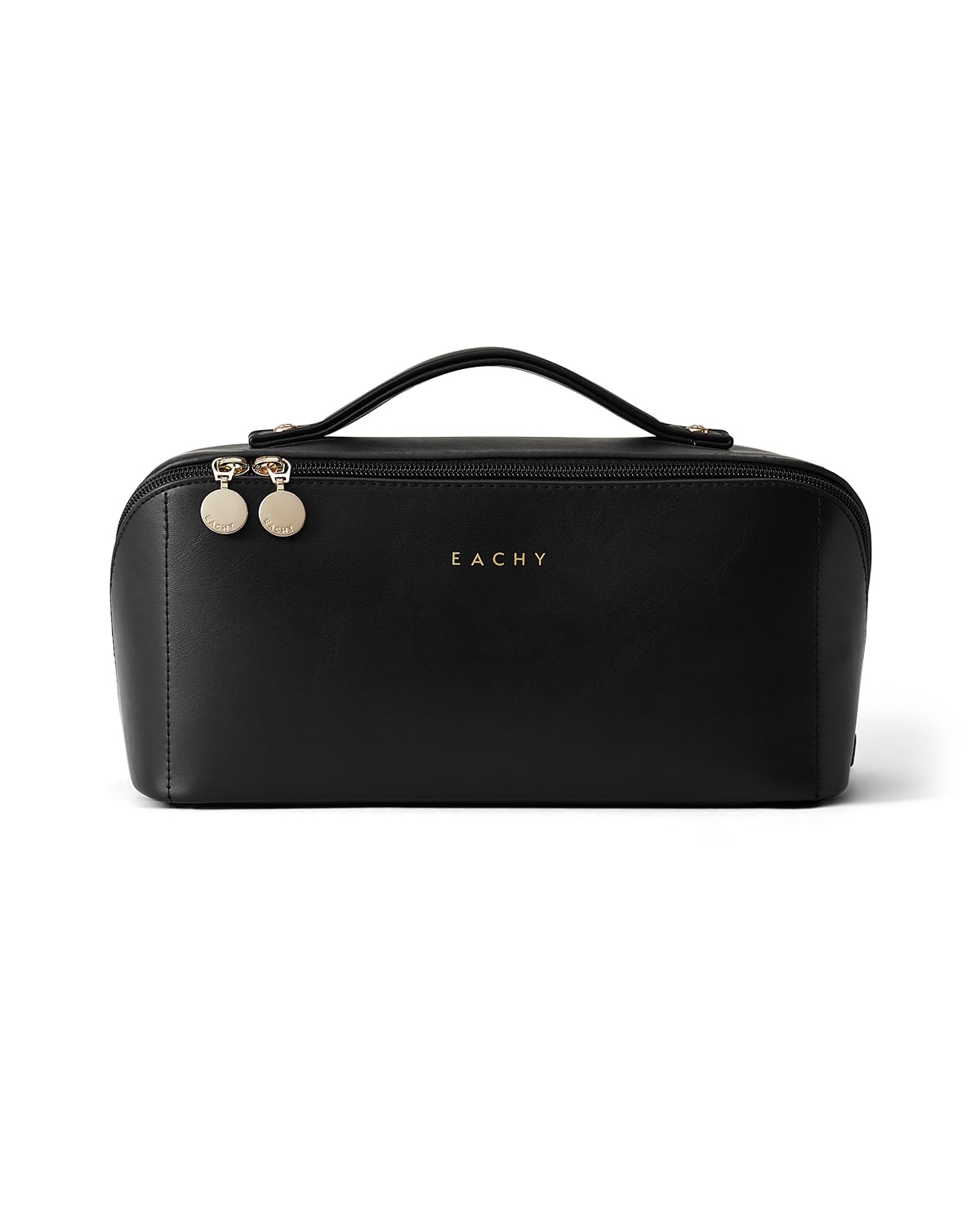 EACHY Travel Makeup Bag on a bathroom counter