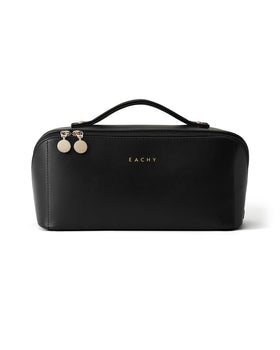 EACHY Travel Makeup Bag on a bathroom counter