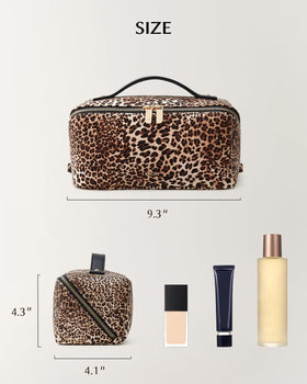 EACHY Travel Makeup Bag open showing internal compartments