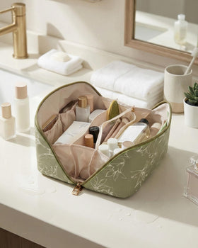 EACHY Travel Makeup Bag packed for a weekend getaway