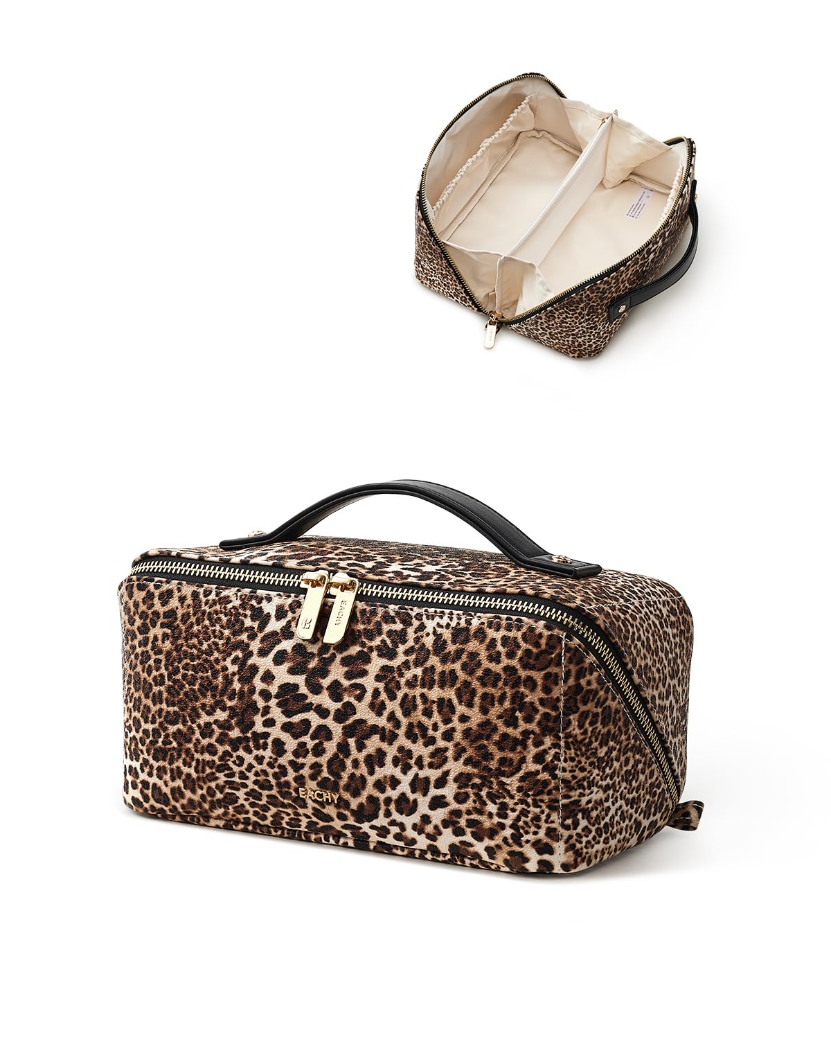EACHY Travel Makeup Bag packed with makeup essentials