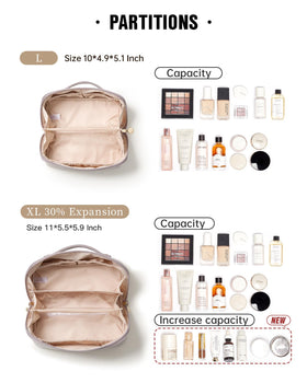 EACHY Travel Makeup Bag purple side view showcasing quality materials