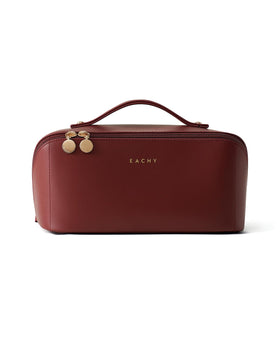 EACHY Travel Makeup Bag side view showing dimensions and design