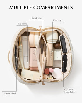 EACHY Travel Makeup Bag side view with zipper