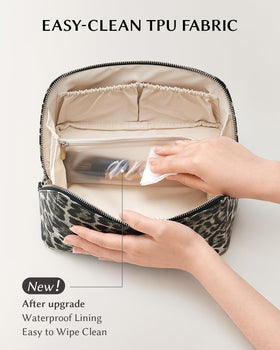 EACHY Travel Makeup Bag side view with zipper