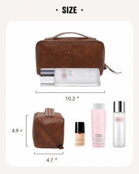 EACHY Travel Makeup Bag with brushes in waterproof compartment