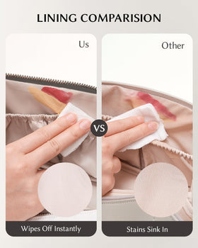EACHY Travel Makeup Bag with cosmetics and brushes