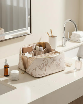 EACHY Travel Makeup Bag with inflatable padding for protection