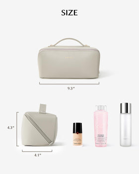 EACHY Travel Makeup Bag with makeup brushes compartment