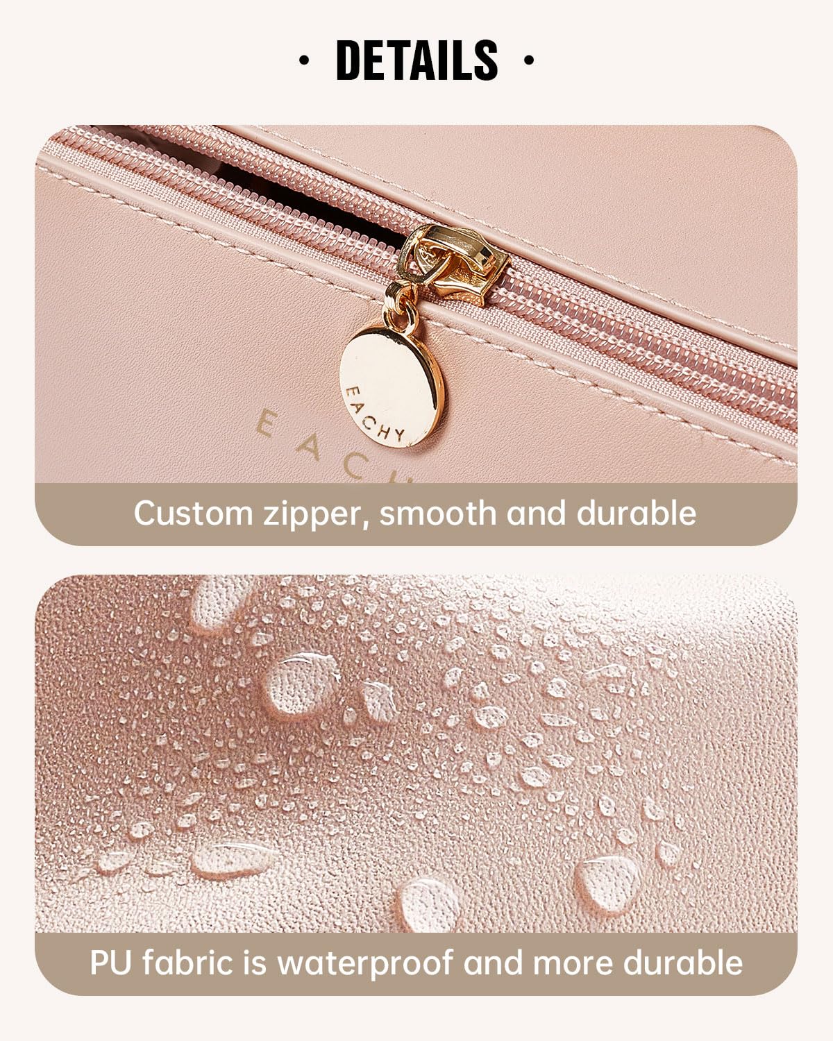 EACHY Travel Makeup Bag with skincare products