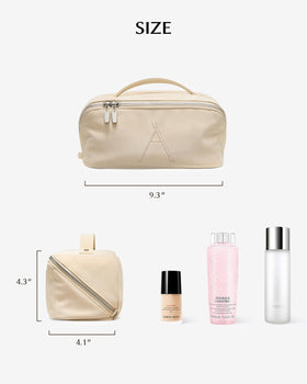 EACHY Travel Makeup Bag with various makeup items