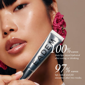 EADEM Tinted Lip Balm Bissap Glaze showing glossy finish