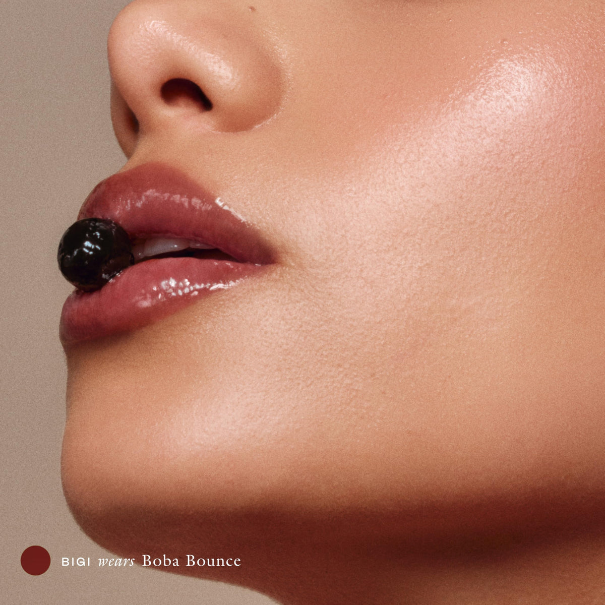 EADEM Tinted Lip Balm Boba Bounce applied on lips