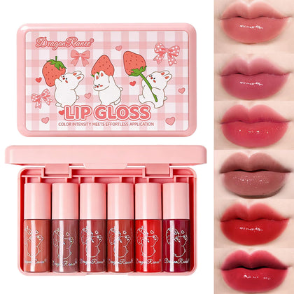 Eakroo 6 Colors Lip Gloss Set with six tubes in various shades