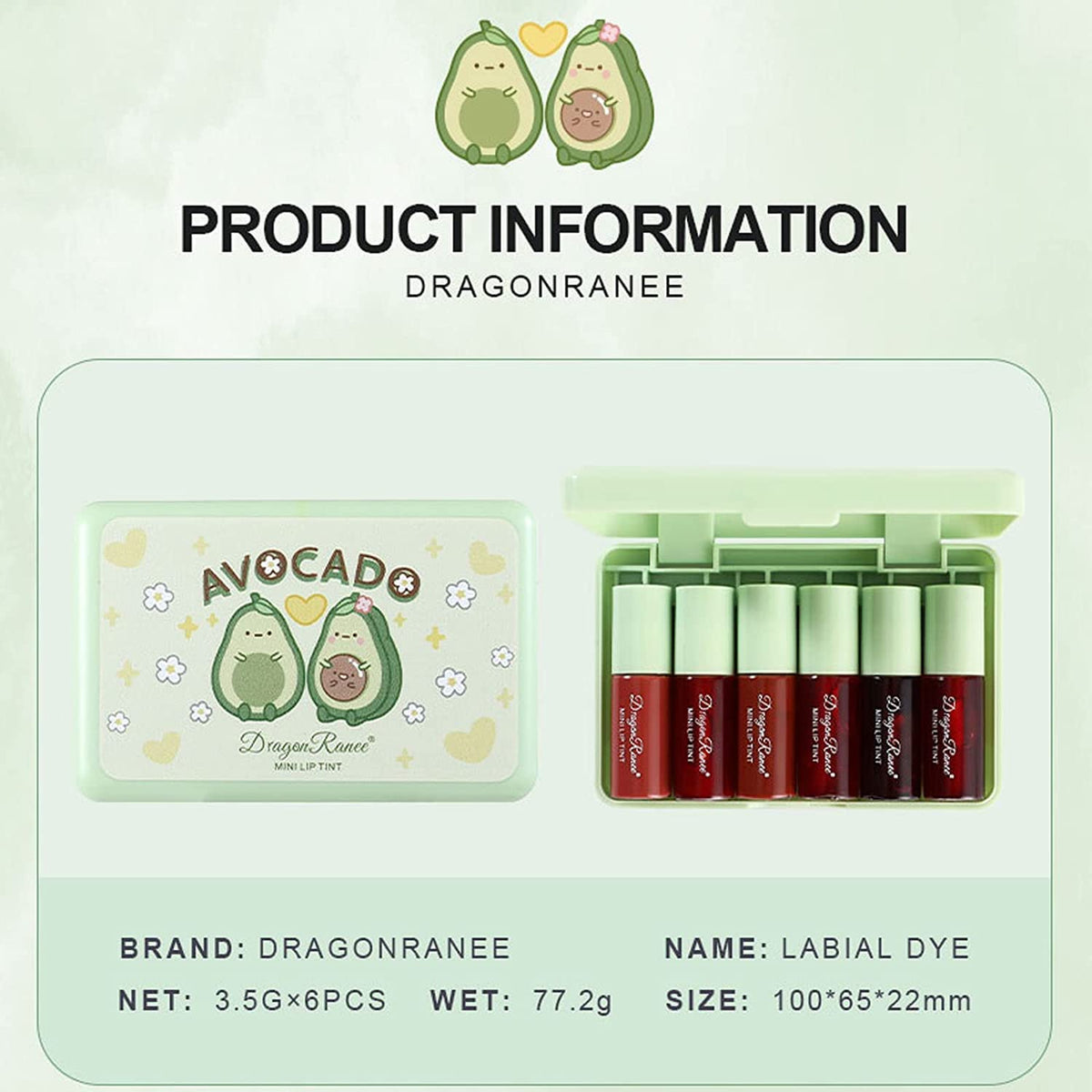 Eakroo Avocado Lip Tint swatches on skin